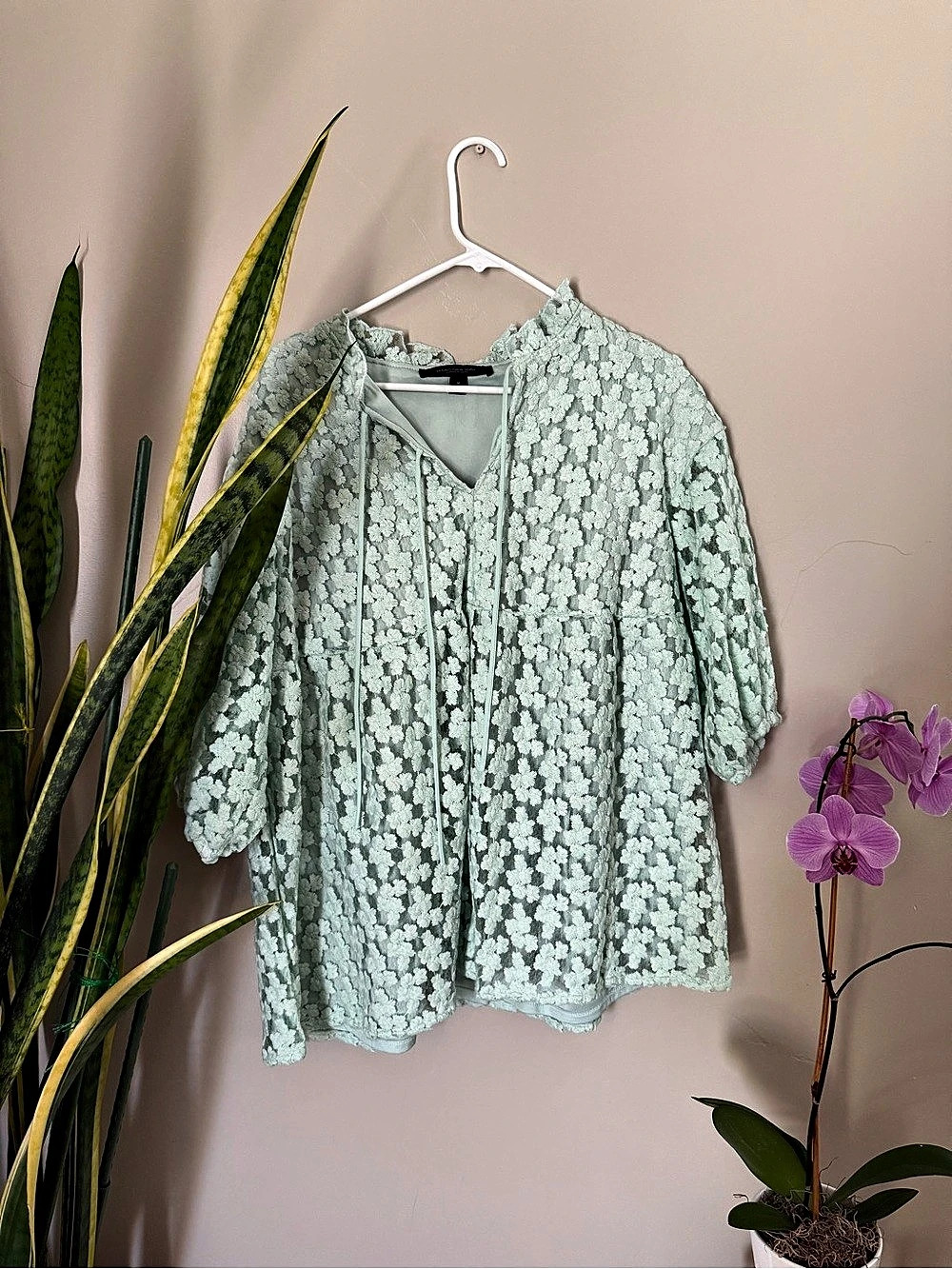 Marc New York  Floral Blouse in Green